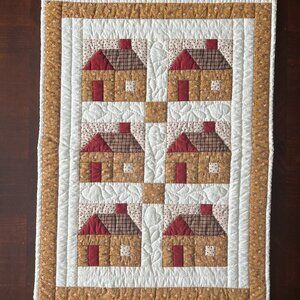 Handcrafted Patchwork "HOME SWEET HOME" Quilted Wall Hanging / Table Topper